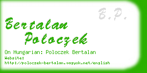 bertalan poloczek business card